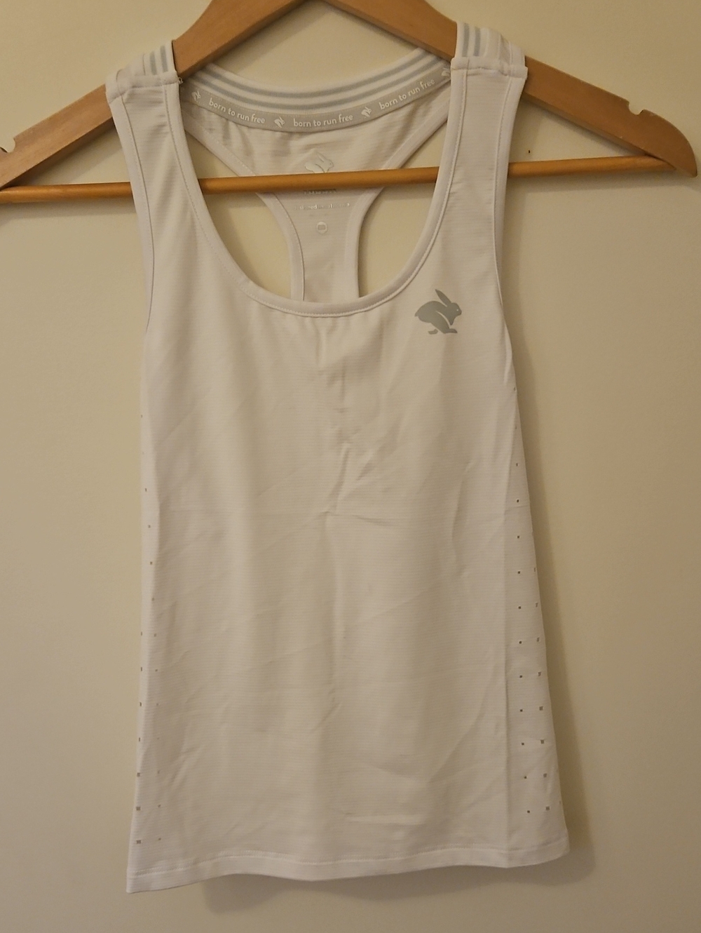 White Racerback Performance Floe State Tank Top with Subtle Logo